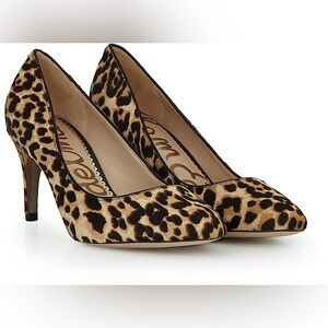 Sam Edelman Calf Hair Leopard Animal Print Pumps Heels Size 8.5